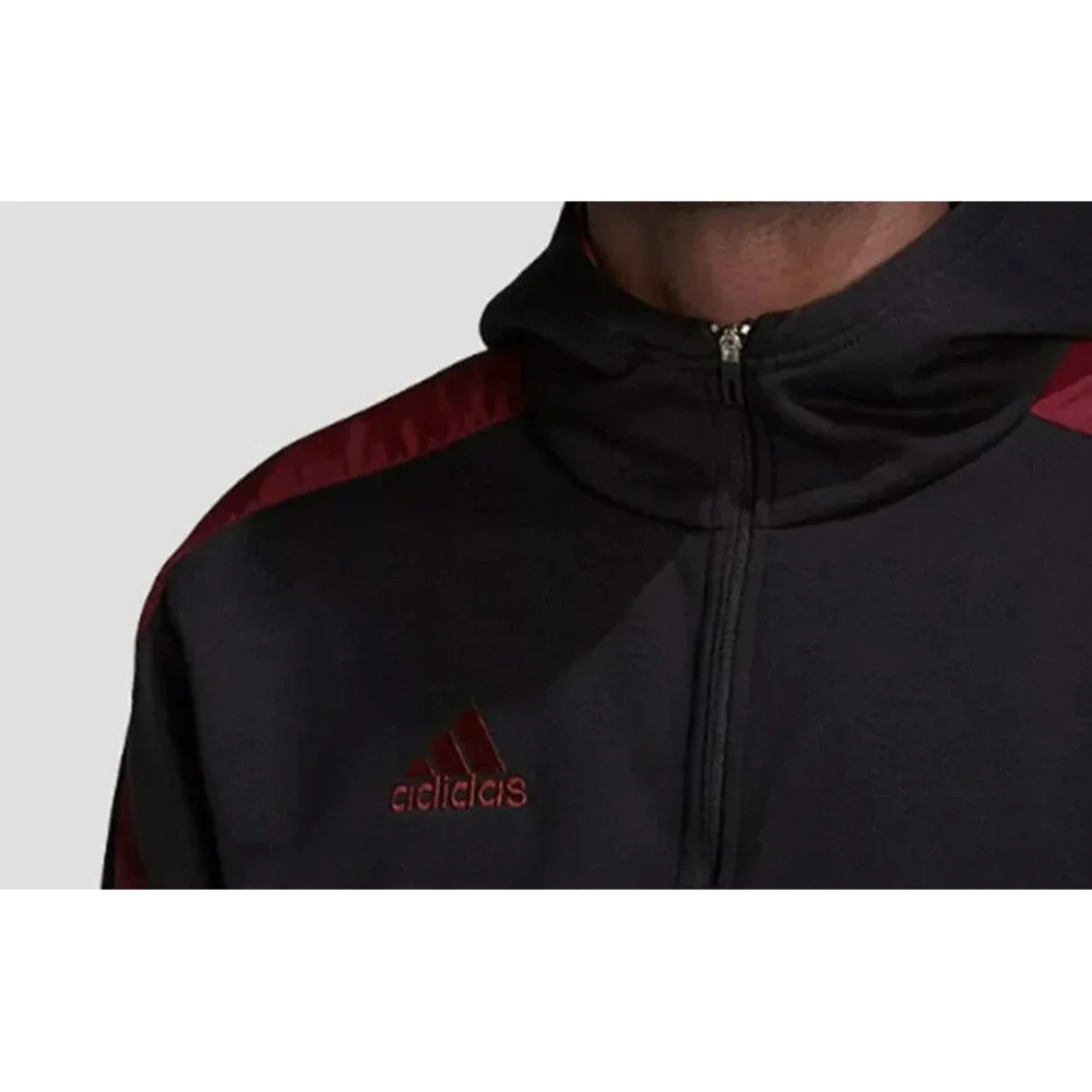 Adidas Men‎ Tiro Long Track Top Jacket Black Red Athletic Run GYM Jackets H60016